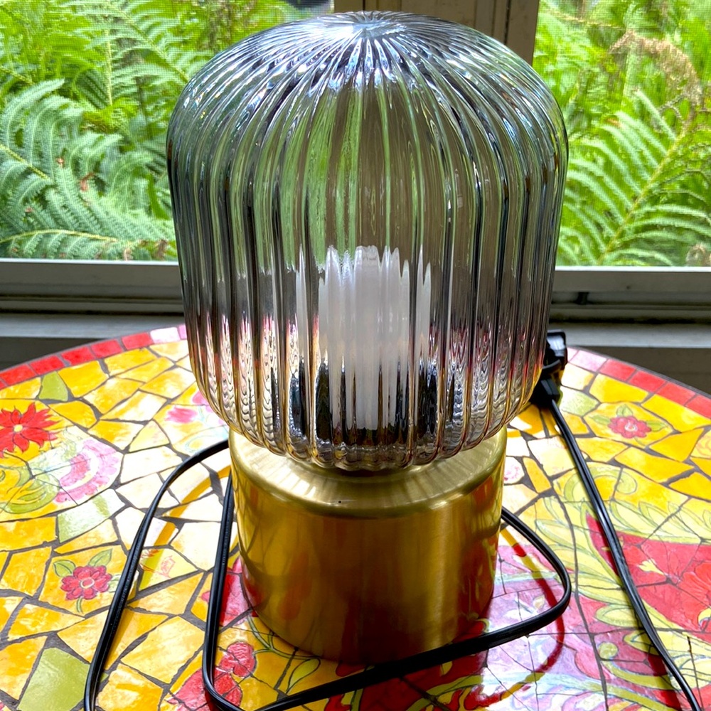 ikea solklint art deco gold lamp